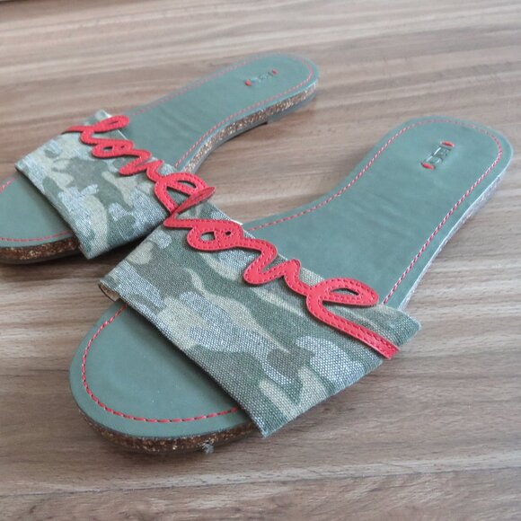 ED ELLEN DEGENERES Sharlin Camo Love Slide Open Toe Slip On Sandals - Size US 6 - Picture 2 of 11